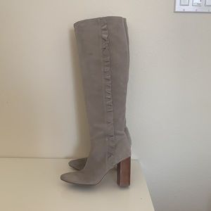 Joie Laisha Knee High Boots Pale Grey (WORN TWICE)